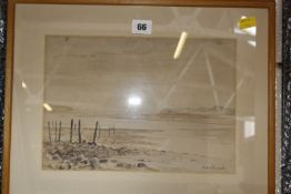 After John Hopper 'Psyche' Engraving 27cm x 20cm; W. A. Bettesworth Coastal scene Watercolour Signed
