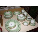 A Shelley 'Swirls' pattern part dinner service, in green. £80-100