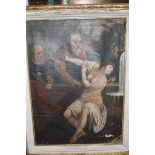 Continental School (19th Century) Biblical scene Oil on canvas 90cm x 66cm (AF) £45-60