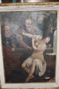 Continental School (19th Century) Biblical scene Oil on canvas 90cm x 66cm (AF) £45-60