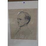 20th Century School Portrait of a gentleman Pencil study Unsigned 38cm x 33cm £70-100