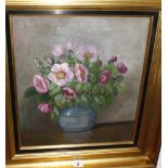 J..B..Debois (20th Century School) Still life of flowers in a vase Oil on canvas Signed lower