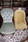 A Victorian walnut and upholstered nursing chair £80-120