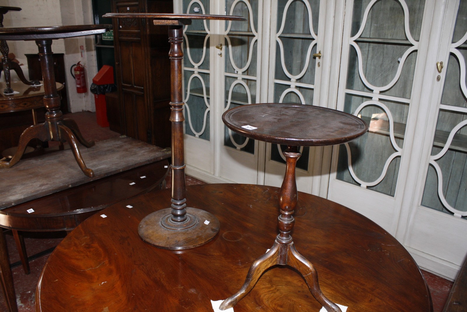 A Victorian mahogany occasional table and a mahogany wine table  Best Bid