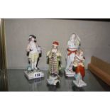 An early 19th c pearlware figure of a gardener , another of Hope and two other female figures (all