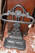 A late 19th Century cast iron stick stand 71cm high, 41cm wide £80-120