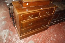 A late Victorian mahogany chest of drawers with two short and two long drawers 92cm wide £80-120