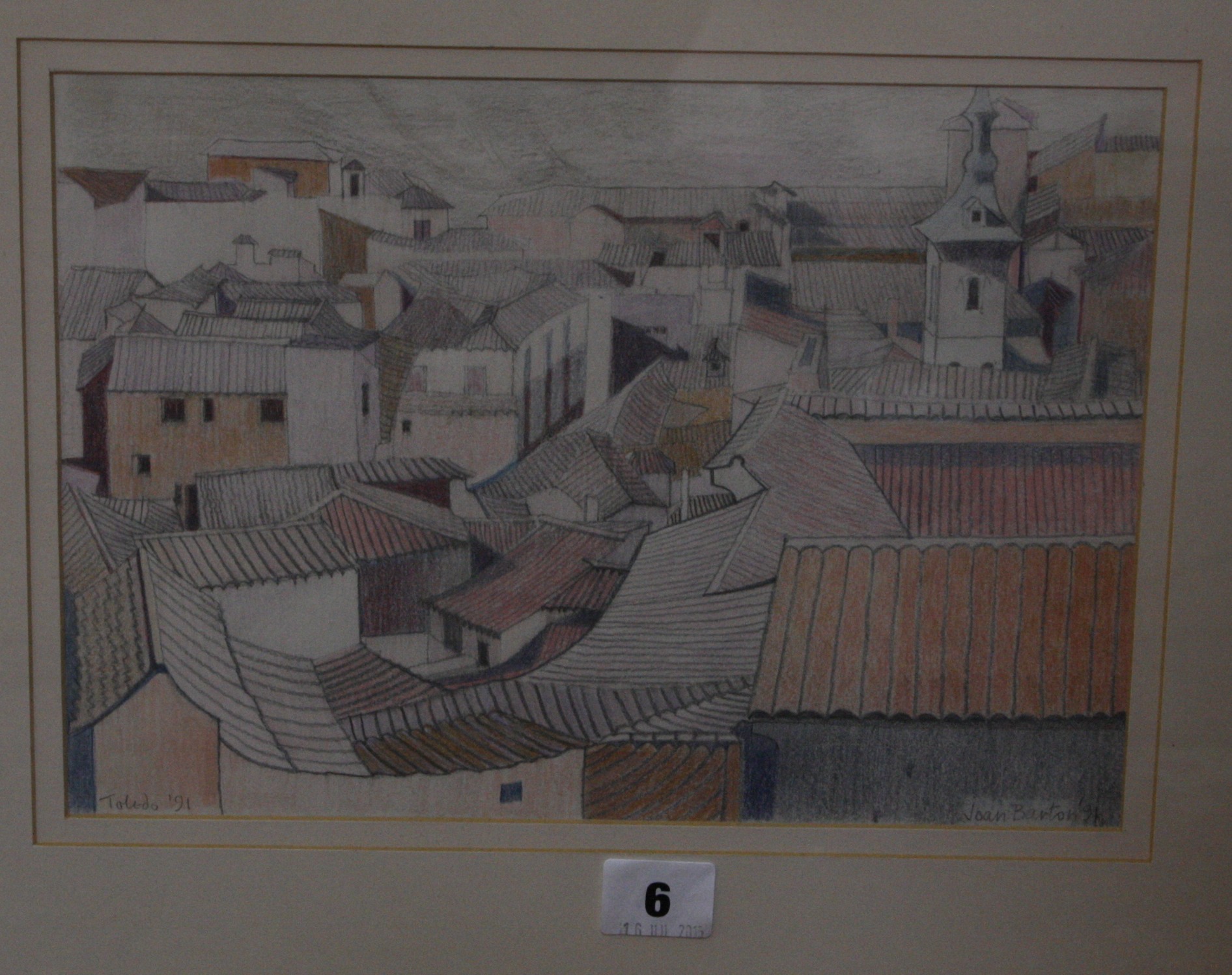 Joan Barton (20th Century) 'Toledo' Pencil Signed and dated ' 91 20.5cm x 29cm £40-60