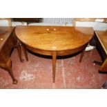 A mahogany demi lune table £40-60