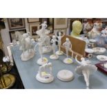 Three Franklin porcelain horse models by Pamela du Boulay and seven Franklin Mint ballet figures (
