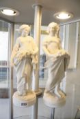 Two parian ware female figures, (height approximately 35cm). £40-60