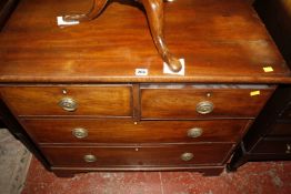 A George III mahogany chest with two short and two long drawers 90cm wide