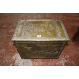 A pressed brass log bin 51cm wide Best Bid