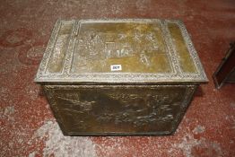 A pressed brass log bin 51cm wide Best Bid