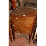 A 19th Century mahogany pot cupboard with two frieze drawers 45cm wide