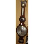 A 19th Century mahogany wheel barometer, 110cm (af)