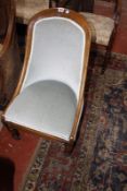 A William IV pale blue upholstered mahogany nursing chair