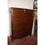 A 19th Century mahogany chest with two short and six long graduated drawers 159cm high, 121cm wide