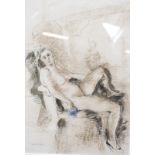 Franklin White Female nude reclining Pen and wash Signed in pencil lower left 32cm x 21.5cm