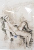 Franklin White Female nude reclining Pen and wash Signed in pencil lower left 32cm x 21.5cm