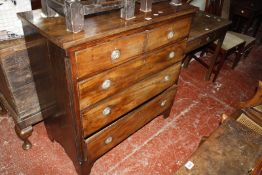 A George III mahogany chest with two short and three long drawers.100cm wide x 49 cm deep x 100cm