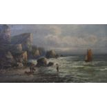 F...Hider (20th Century) Coastal Scenes Three oils on canvas Signed F. Hider 39cm x 49.5cm -2 and