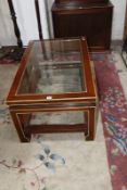A mahogany and parcel gilt two tier coffee table and a set of six Regency mahogany dining chairs,