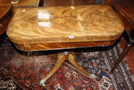 A Regency mahogany pedestal card table 91cm wide
