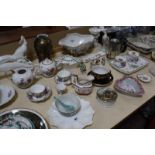 A quantity of assorted ceramics, to include two oriental blue & white jars, a black and gilded vase,