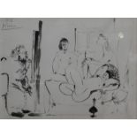 After Picasso Artist with life models Reproduction print 24cm x 33cm Best Bid