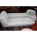 A Victorian button back upholstered chaise longue 170cm length