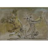 A follower of Louis Wain (1860-1939) Cats Ink and wash Signed lower left Louis Wain 17.5cm x 25cm