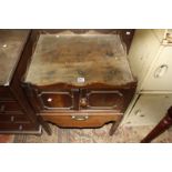 A George III mahogany tray top commode 57cm wide