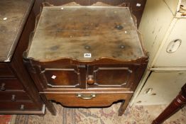 A George III mahogany tray top commode 57cm wide