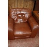 A club type leather upholstered armchair