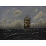 J.. Hermann (German, 20th Century) Ship in full sail Oil on canvas Signed lower right 46.5cm x 63cm;