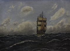 J.. Hermann (German, 20th Century) Ship in full sail Oil on canvas Signed lower right 46.5cm x 63cm;