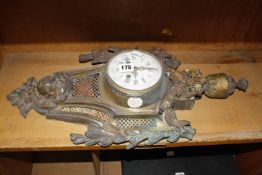 A French gilt metal cartel clock (AF)