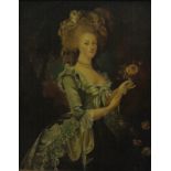 Continental School (early 20th Century) A portrait of Marie Antoinette (?) Oil on board Initialled