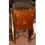 A Georgian mahogany shell inlaid washstand on tapered legs 37cm wide