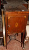 A Georgian mahogany shell inlaid washstand on tapered legs 37cm wide