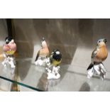 Seven German porcelain birds by Karl Ens (some damage) -7