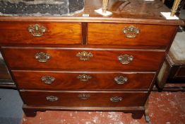 A Victorian mahogany chest of drawers two over three drawers on bracket feet. 96cm high, 110cm wide,