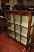 An oak and glazed display cabinet, c1900 107cm wide