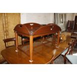 A mahogany finished butlers tray top coffee table, with detached stand.108cm x 65cm.