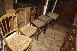 A pair of gilt chairs, two mahogany dining chairs and a simulated rosewood chair Best Bid