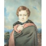 Scottish School (19th Century) Portrait of Sir George Ayscough Armytage Watercolour, and gouache,