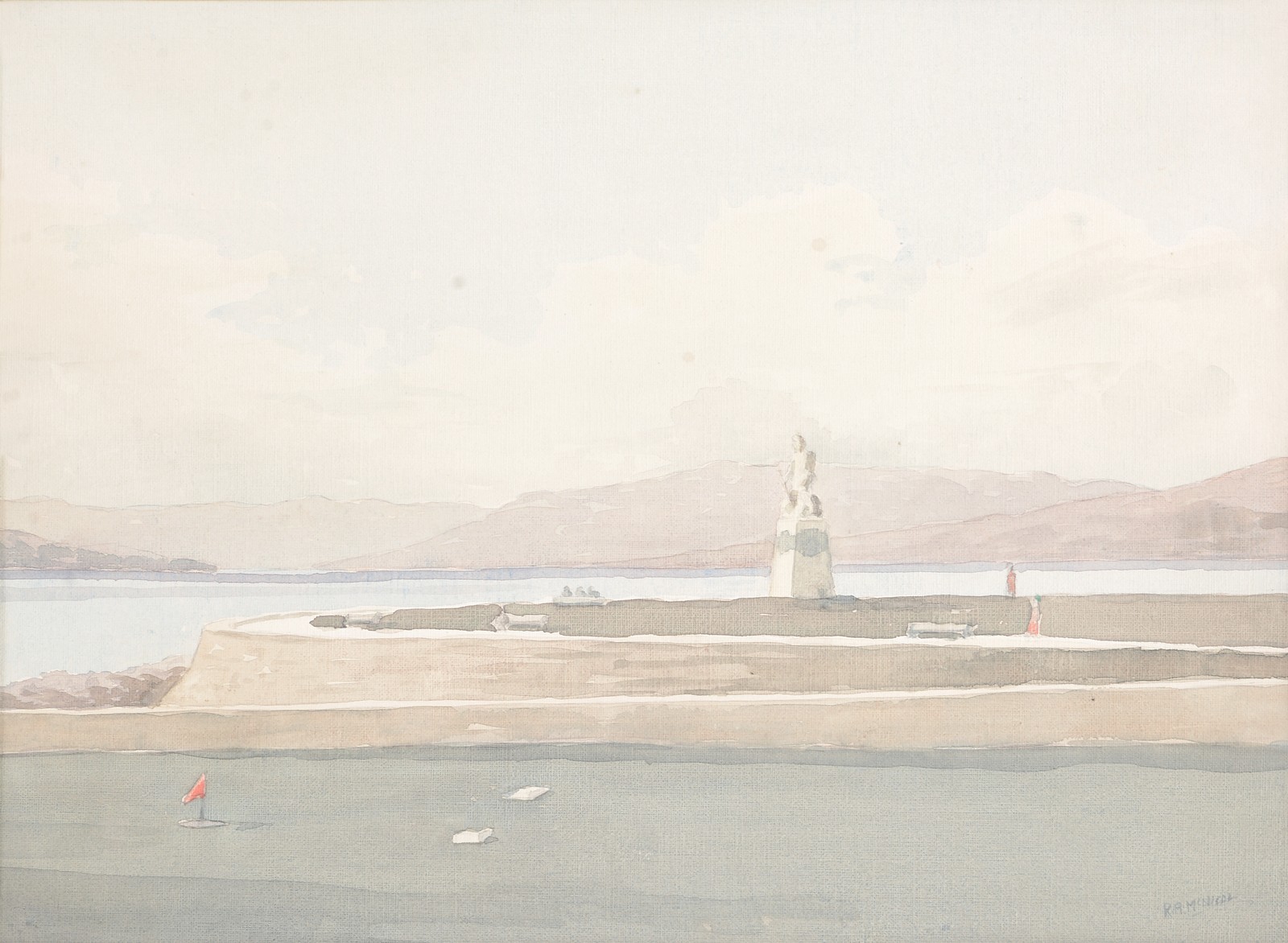 R.A. McNicol (British fl.1930) 'Ettrick Bay, Bute' Watercolour Signed lower left and dated 1930 26cm