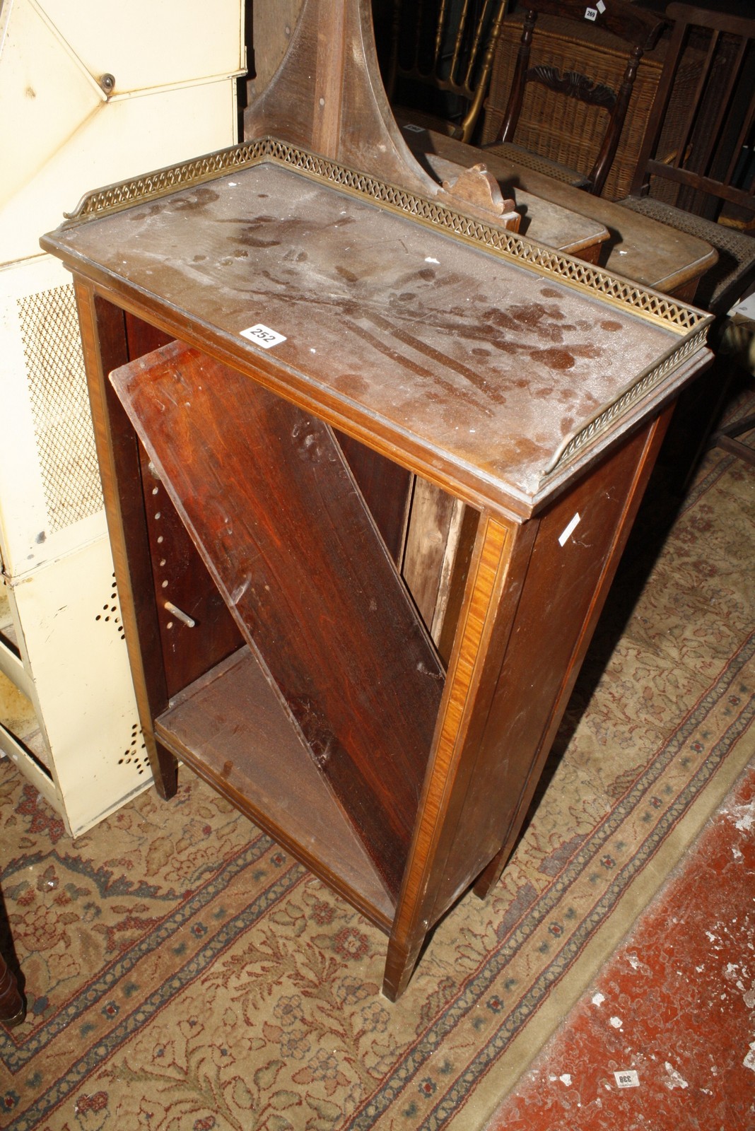 A 19th Century mahogany open bookshelf.(a/f)