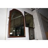 A mahogany framed arch topped wall mirror, late 19th century, plus two further mirrors Best Bid